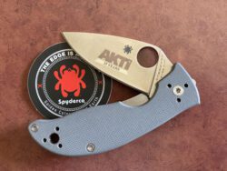 Spyderco Alcyone knife with AKTI 25th anniversary logo