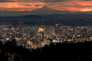 night photo of Portland, Oregon